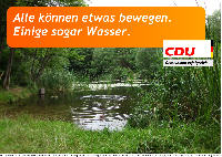 Schön sinnloser Spruch, passend zu den Originalplakaten.