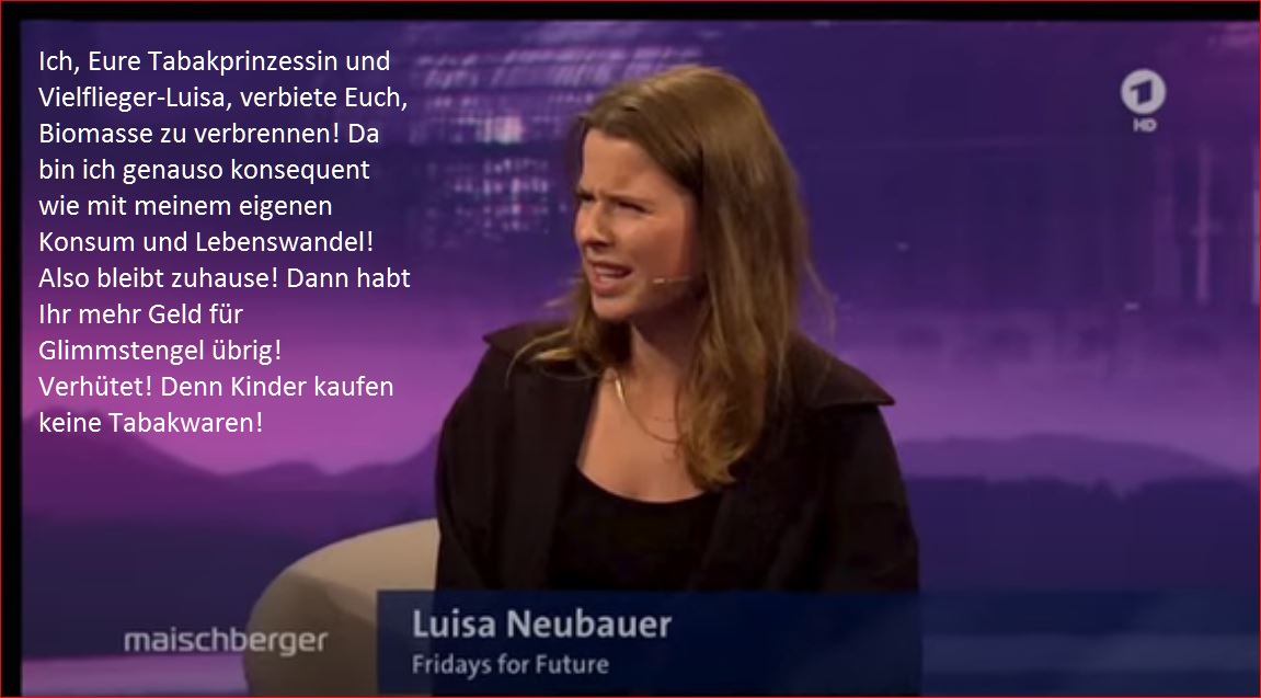 Vielfliegerluisa schwurbelt bei Maischberger