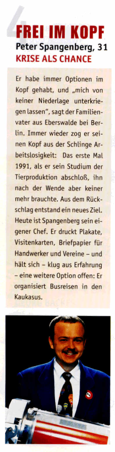 Scan vom Bericht über mich